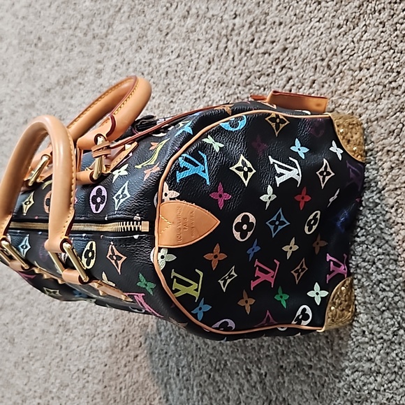 NEW Louis Vuitton Speedy 30 Multicolore Noir 100% authentic - Picture 5 of 9